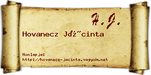 Hovanecz Jácinta névjegykártya